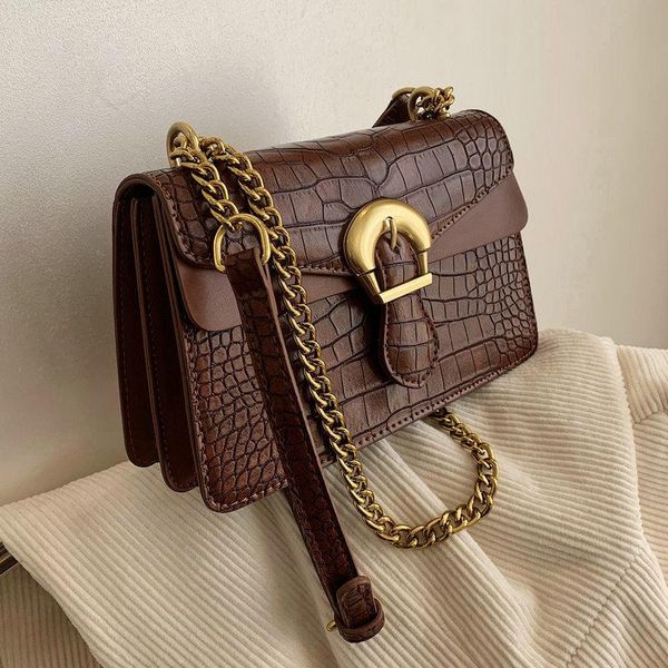 

cross body crocodile pattern square crossbody bags for women 2021 small pu leather chain shoulder bag women's handbags and purses 6955