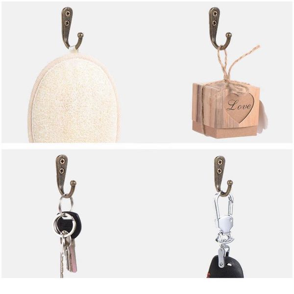 

10 pcs single prong hook classical mini size key holder wall mounted retro cloth hanger for hats towels keys room o wmtjby