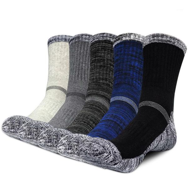 

winter men socks thicken thermal wool pile cashmere snow socks climbing hiking sport seamless boots floor sleeping for men1, Black