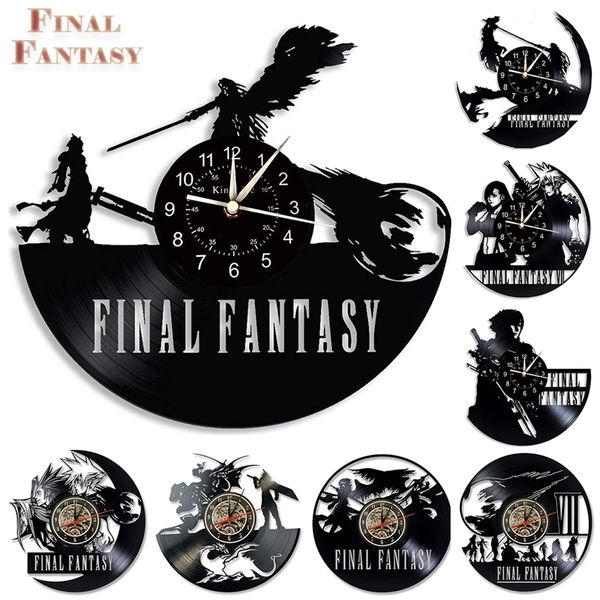 Final Fantasy Vinyl Record LED 7 цветные светящиеся настенные часы | Творческие подарки для детей и друзей. 201212.