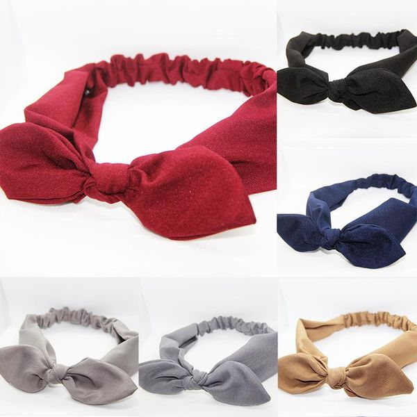 

2020 solid color rabbit ear hair band turban hair accessories bunny ears knotted bow hairband for women simple headband headwear q sqcyhs