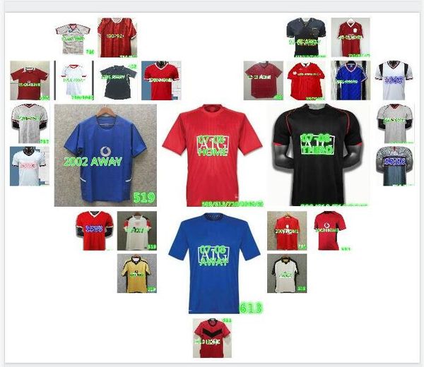 

retro united 2002 soccer jersey man football giggs scholes beckham cantona solskjaer manchester 06 07 08 94 96 97 98 99 86 88 90, Black;yellow