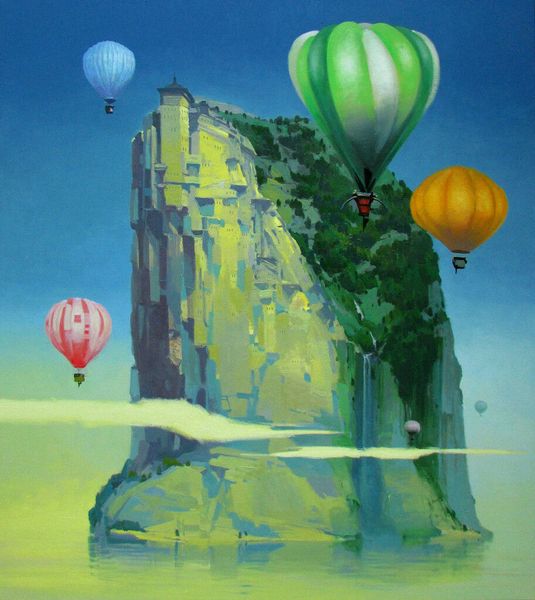 

artworks morning on the island surrealist balloon home decor oil painting on canvas wall art canvas pictures 210122