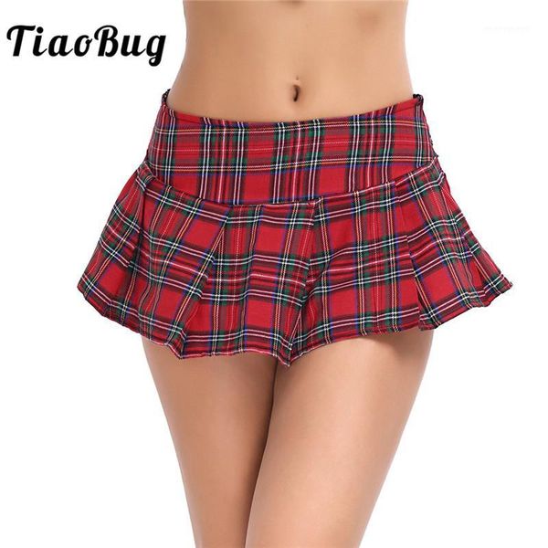 

tiaobug women japanese school girl skirt uniform cosplay costume women school korean student role play mini plaid skirt1, Black