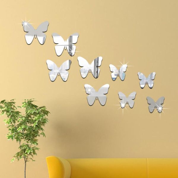 

wall sticker living room kid's room home decoration wall decor butterfly combination 3d mirror stickers diy sticker decals