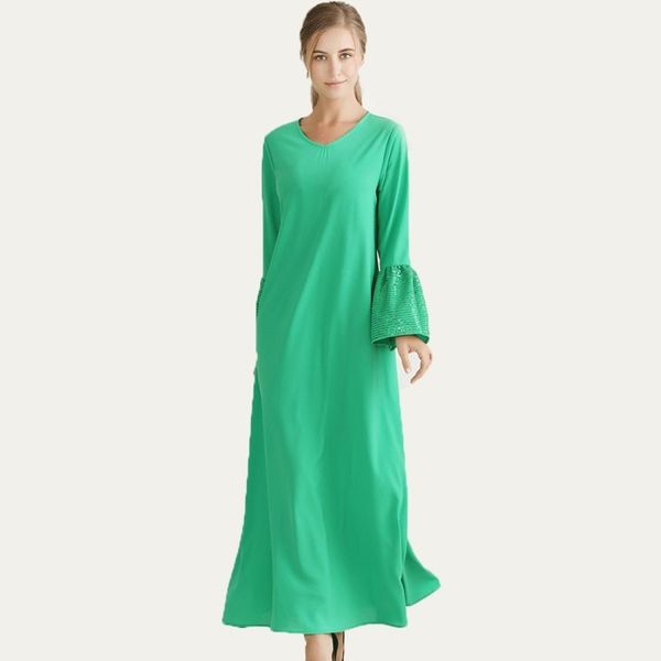 

ethnic style waist slim chiffon lantern sleeve long dress, Black;pink