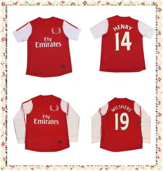 

2011-2012 arsen 125th anniversary retro soccer jersey 11 12 #14 henry #8 arteta classic vintage football shirt, Black;yellow