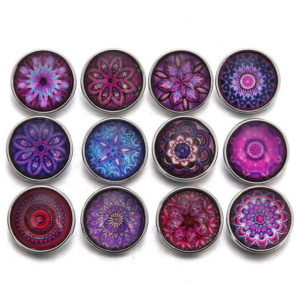 

10pcs/lot new glass snap button random purple series theme fit 18mm diy snap bracelet jewel jlleqs