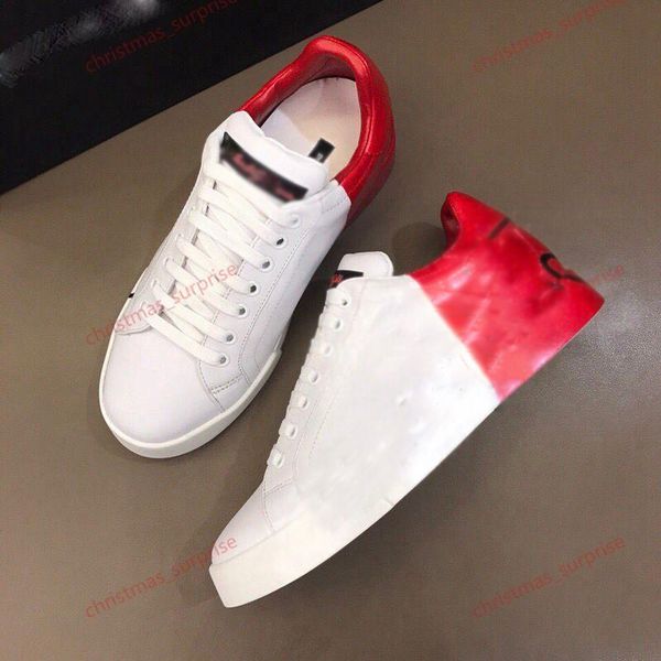 

men's casual shoe real cowhide leather outdoor hook & loop sports shoes men fashion sneakers man shoes 38-45, Black;red