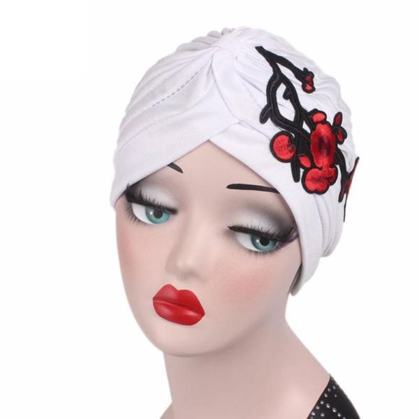 

berets women embroidery cancer chemo hat beanie scarf turban head wrap cap 17oct26, Blue;gray