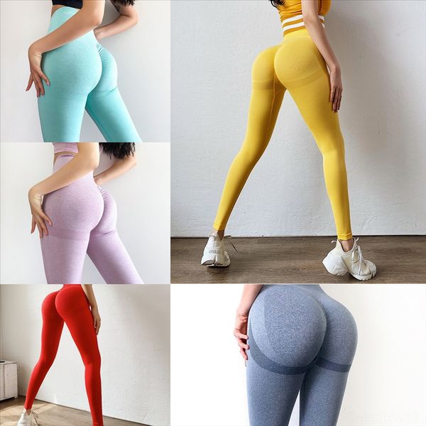 

cxmw pants quality] solid color yoga womens [yoga workout pant high waist sports wear leggings elastic fitness yogaworld