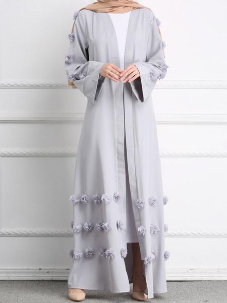 

casual dresses wepbel women long open dress flowers women's muslim clothing middle east dubai abaya ramadan1, Black;gray