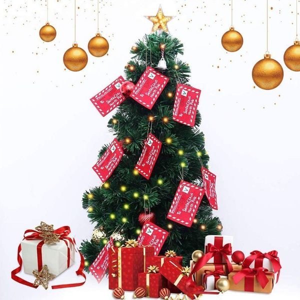 

factory price envelope pack to santa claus candy christmas bag money card gift holder tree ornament ewe1159