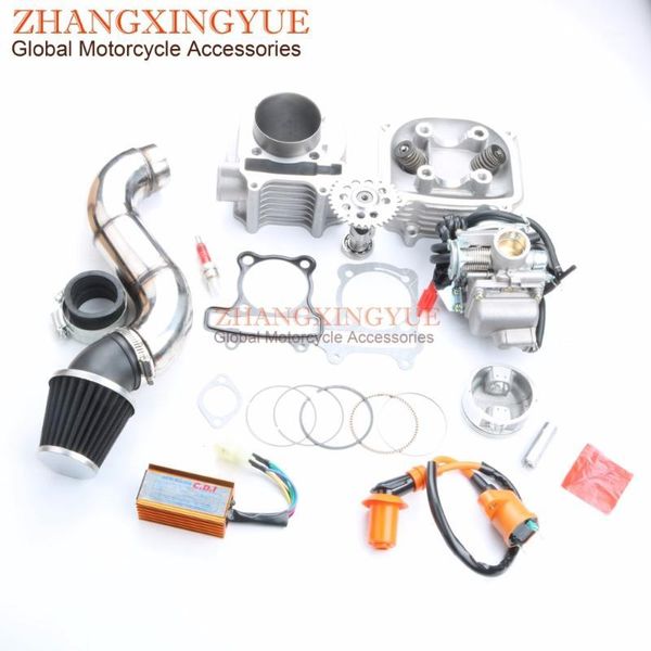 

200cc non-egr cylinder head kit & 63mm big bore kit cylinder & a14 cam pd24j carburetor for gy6 150cc 157qmj scooter 4t1