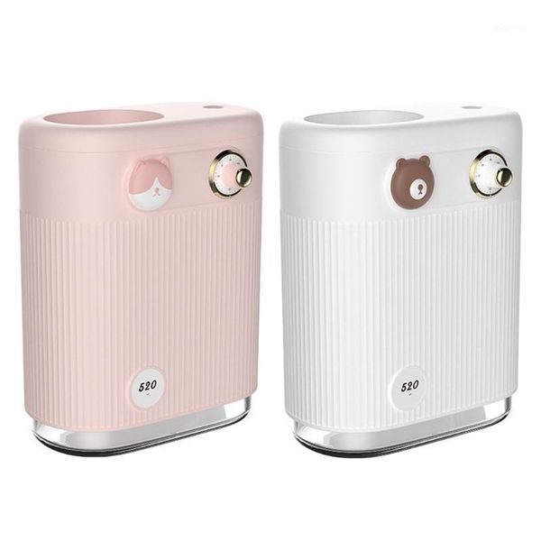 

520ml knob air humidifier purifying mist maker led light adjustable fog quantity1