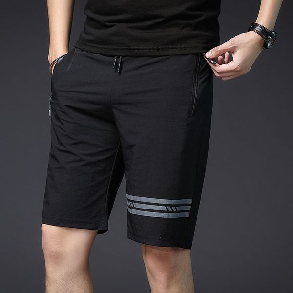 

compression solid shorts men casual bermuda beach shorts summer with zipper pockets streetwear sport 3xl kg-41, White;black