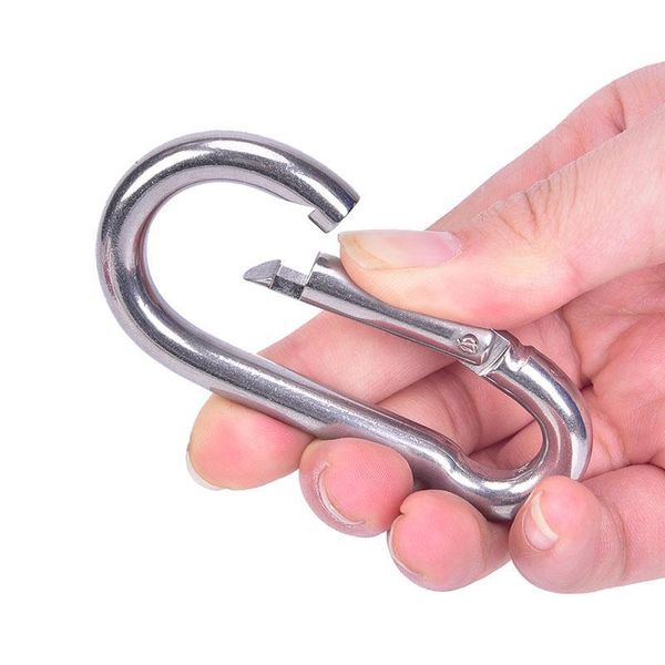 

1pc 5types 304 stainless steel spring carabiner multi tool rock climbing accessories snap hook keychain quick link loc qylbqi
