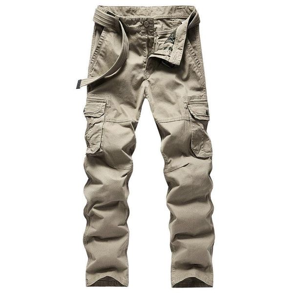

men's pants 2021 autumn multi pockets cargo men harajuku casual track trouser hip hop streetwear cotton joggers, Black