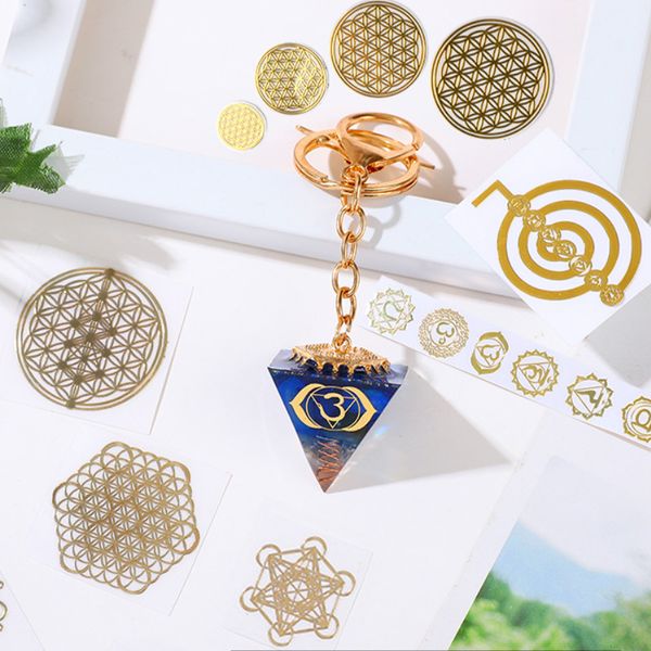 

metal stickers orgone epoxy resin accessories pyramid energy fitting copper stickers jewelry making supplies jewelry fitting
