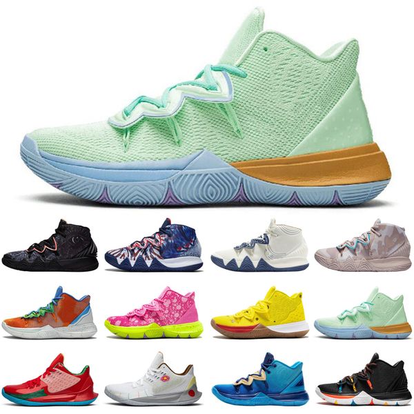

discount kyrie irving spongebob 5 5s jumpman men basketball shoes friends usa all star mens trainers sports sneakers size 7-12