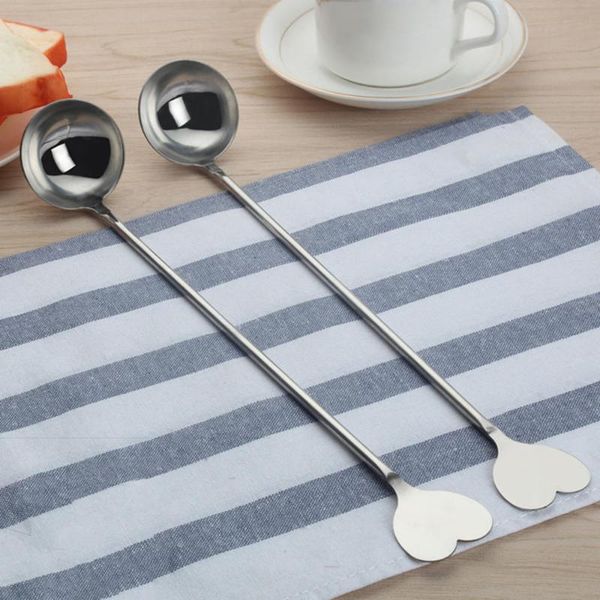 

spoons 2pcs long handle seasoning stirring spoon coffee milk ice cream dessert kitchen accessories