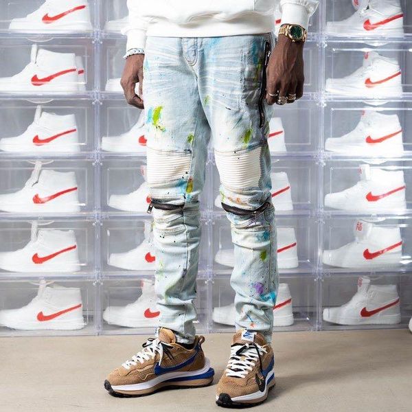 

men's jeans xk12798 fashion 2021 runway european design party style clothing, Blue