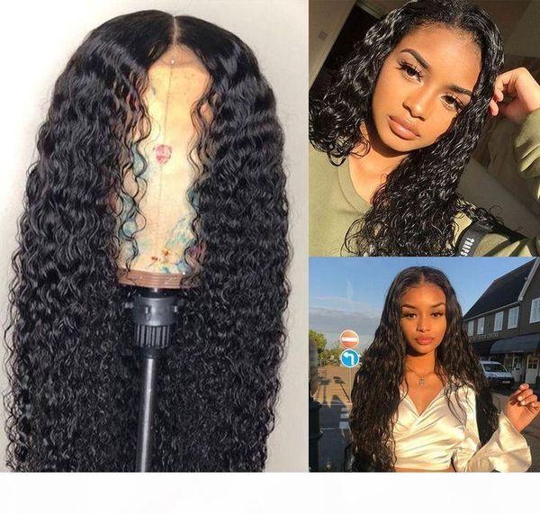 

130% density curly lace front human hair wigs with baby hair pre plucked brazilian virgin human hair curly wigs natural color for women, Black;brown