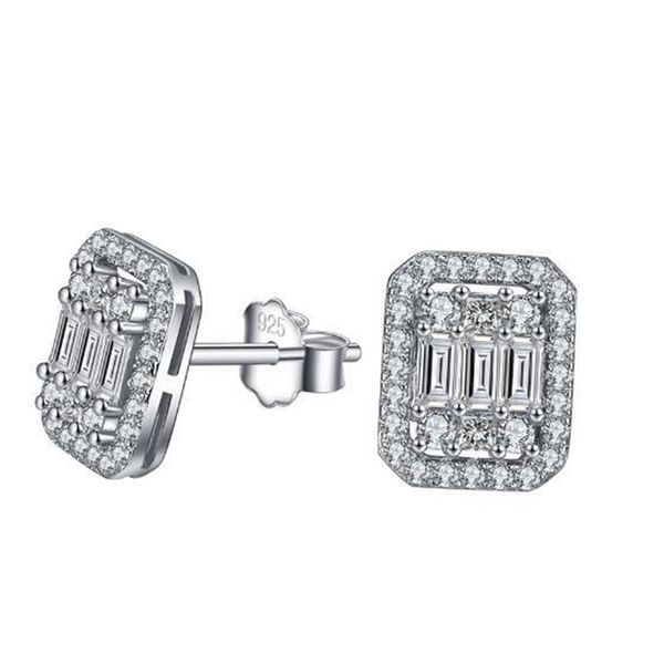 

tshou105 tiff 925 women square sterling silver earrings christmas gifts for women t200225, Golden
