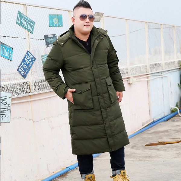 

large 2020 winter male wide size with long coat hood on the knees oversized -7xl 8xl 9xl 10xl black jacket n9za