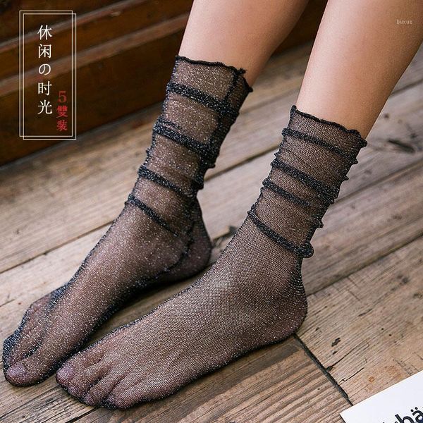 

socks & hosiery fashion lace korean style women fishnet spirited away glass 5 pairs1, Black;white