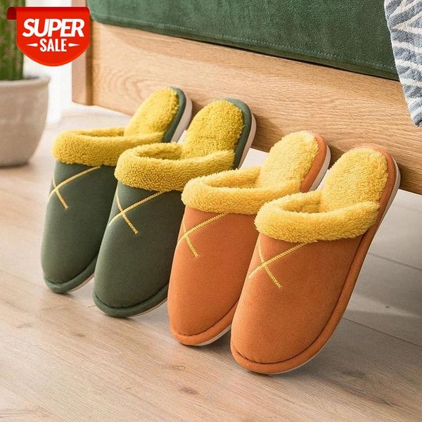 

female and male couple cotton shoes women simple autumn and winter home warm non-slip indoor thick bottom plush slipper #tf2o, Black