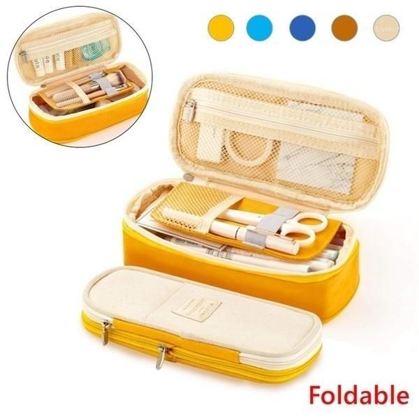 

pencil bags cute case kawaii for girls large capacity canvas school box1