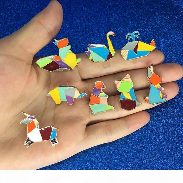 

penguin rabbit elephant brooches bear fox squirrel swan whale brooch button pins denim jacket pin badge cartoon jewelry gift drop ship, Gray