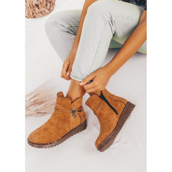

boots tan color pu suede leather season 2021 autmn winter fashion comfortable stylish women female lady shoes, Black