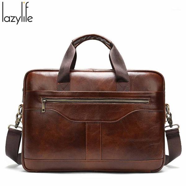 

lazylife men briefcase bag business leather shoulder messenger bags office laphandbag1