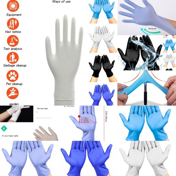 

factoryh62hfactorytsiz100pcs disposable kitchen/dishwashing/work/rubber/garden 4 colors universal latex gloves for left and right h