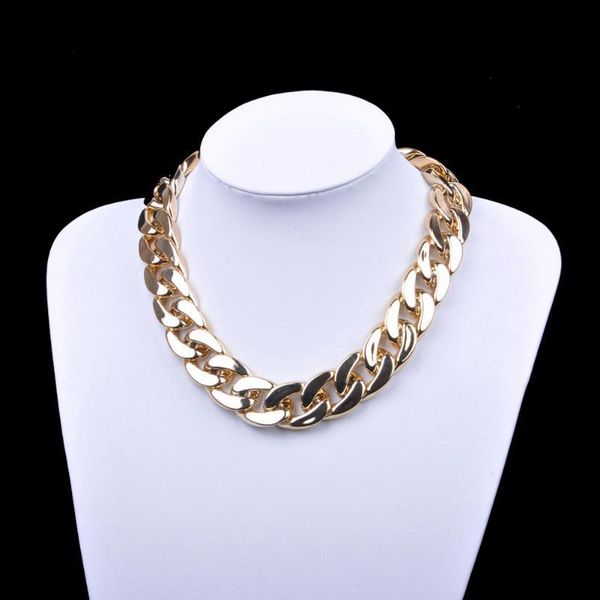 

hip-hop men necklace big chain necklace jewellery accessories retro gothic punk style black gold, Silver