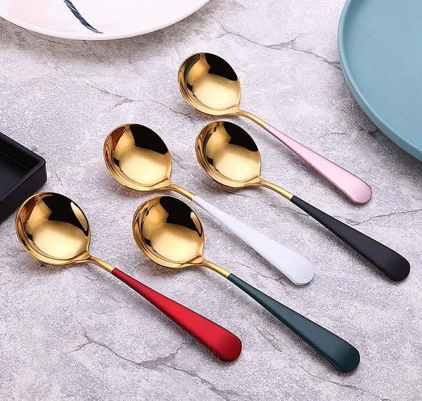 

luxury creativity stainless steel small round spoon household thickening spoon l restaurant bar jllepi yummy_shop