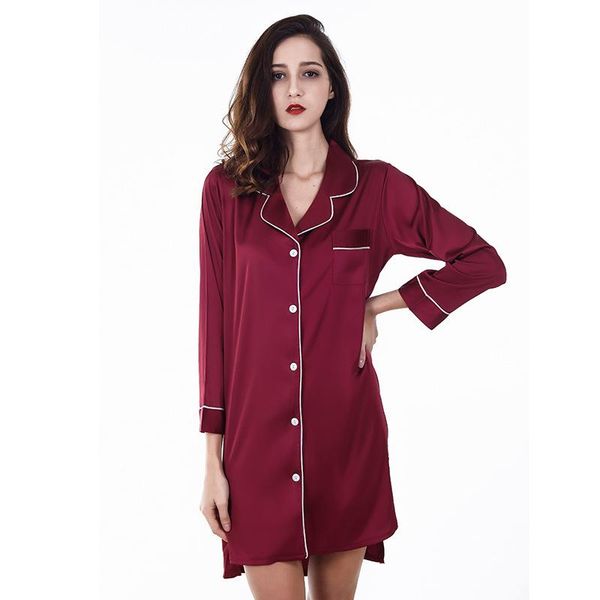 

women's sleepwear nightgown women silky mini casual nightdress satin kimono robe home dressing gown intimate lingerie nightwear, Black;red