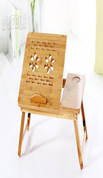 

sufeile outdoor office natural bamboo laptable desk adjustable height folding table computer desk portable notebook stand d5 wmtdte