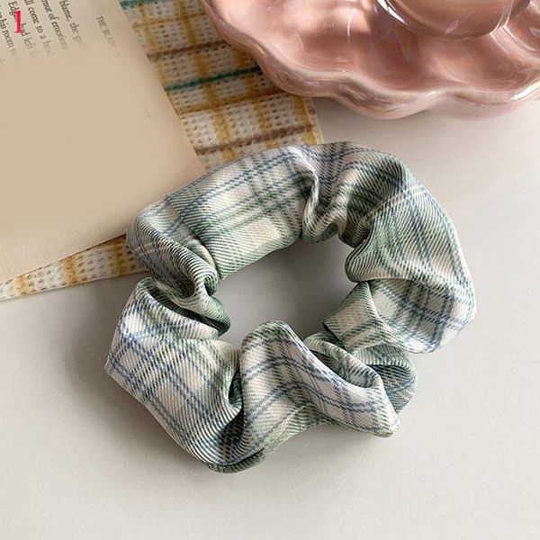 

vintage plaid hair ring stretch headband lattice cloth fabric rubber band ponytail hair tie elastic hairbands hair accessories q bbyxir