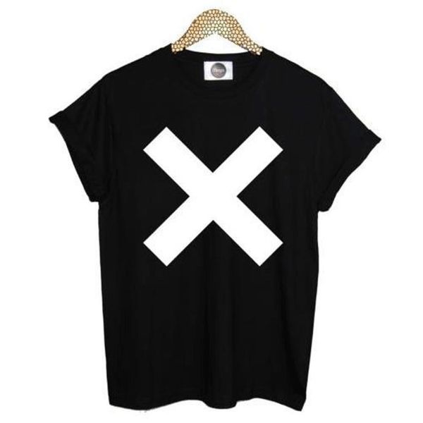 

x cross letter print t shirt women short sleeve o neck loose tshirt summer fashion women tee shirt, White