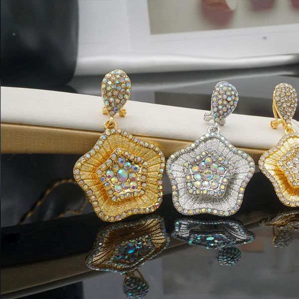 

gold colour earring pendant jewelry sets new design for african women necklace stone pendant, Silver