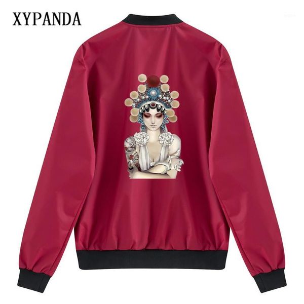 

xypanda chinese style beijing opera hua dan winter pilot jacket women's men's couples baseball jersey and jacket1, Black;brown