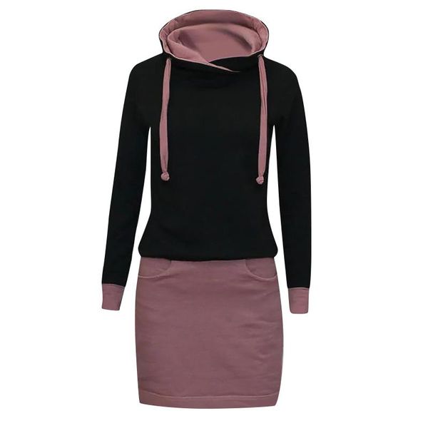 

casual dresses for women autumn winter long-sleeved sweater loose o-neck warm printing patchwork sweatshirt 2021 party #g955, Black;gray