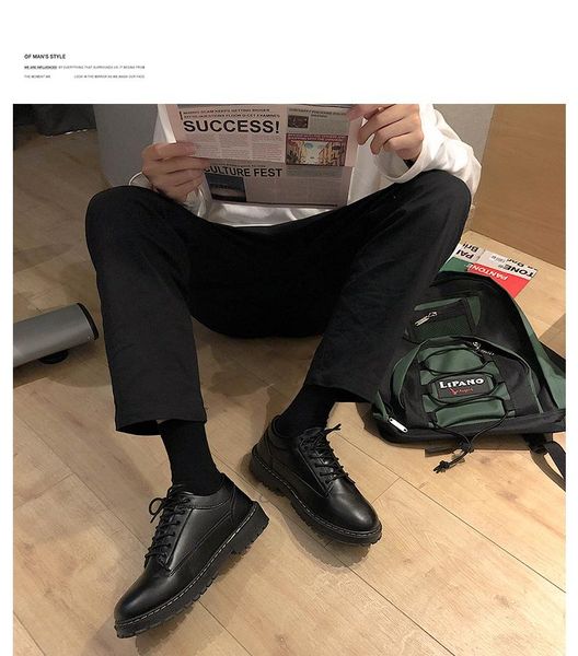 

dress shoes men handsome all-match british trend black business small leather male youth korean autumn casual