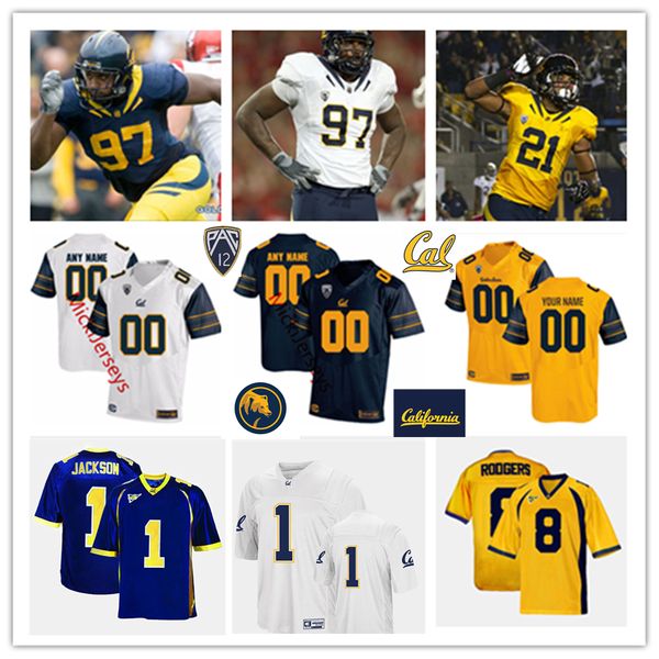 

ncaa custom cal bear football jersey khalfani muhammad bug rivera matt anderson demetris robertson tre watson desean jackson chase garbers k, Black