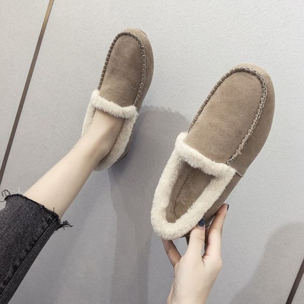 

new winter women casual shoes designer suede fur cotton shoes fashion comfortable and warm luxury womens trainer, Black