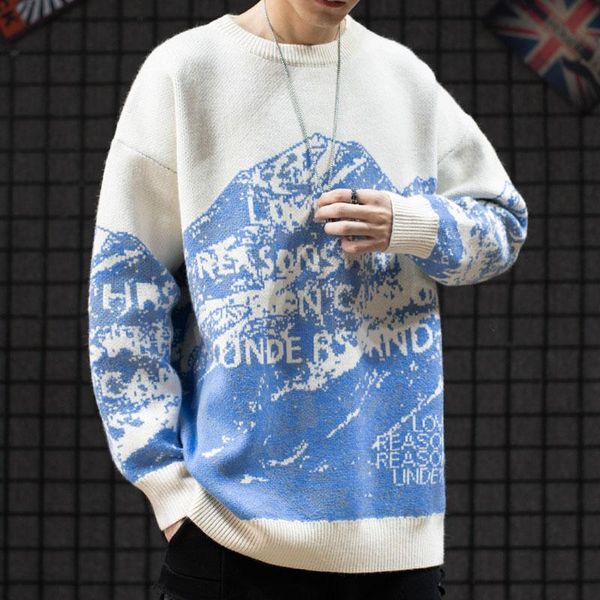 

men's sweaters korean clothing slim fit pullover cotton jersey knit 2021 fall harajuku casual knitwear jumper hip hop, White;black
