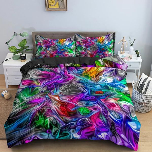

3d luxury bedding sets abstract print duvet cover pillowcase 2/3pcs twin  king size bed clothes home textile